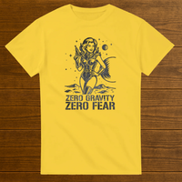 Load image into Gallery viewer, Zero Gravity Zero Fear Feminist Space Hero Shirt