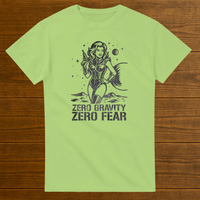 Load image into Gallery viewer, Zero Gravity Zero Fear Feminist Space Hero Shirt