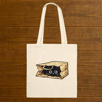 Load image into Gallery viewer, Funny Cat in Paper Bag Tote Cute Grocery Cat Reusable Bag