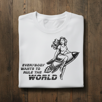 Load image into Gallery viewer, Rule the World Shirt Retro Rocket Girl Tee