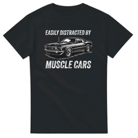 Load image into Gallery viewer, Easily Distracted by Muscle Cars Classic Car T Shirt
