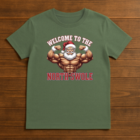 Load image into Gallery viewer, North Swole Shirt Funny Muscular Santa Gym Tee