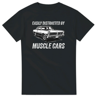 Load image into Gallery viewer, Easily Distracted by Muscle Cars Classic Car T Shirt