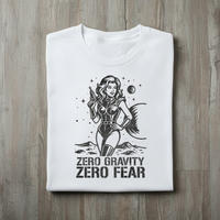 Load image into Gallery viewer, Zero Gravity Zero Fear Feminist Space Hero Shirt